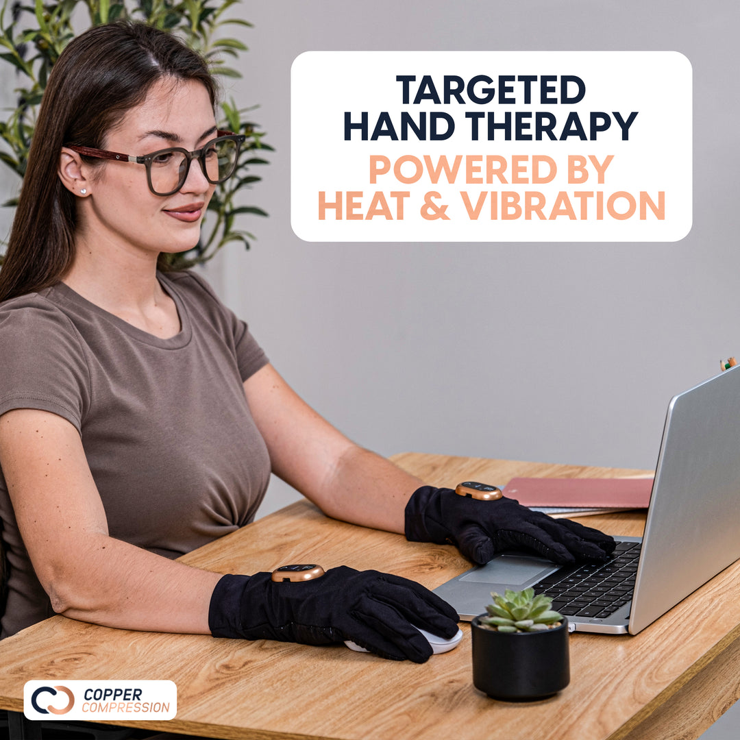 CopperVibe™ 2.0 Heated Vibrating Gloves for Hand Pain Relief