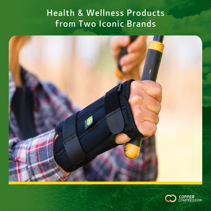 John Deere Wrist Brace by Copper Compression – Heavy-Duty Wrist & Hand Support for Pain, Stability, and Injury Recovery – Universal Fit for Left or Right Hand – Durable Compression for Farming, Work, and Everyday Use